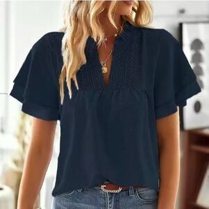 Navy Blue Blouse
